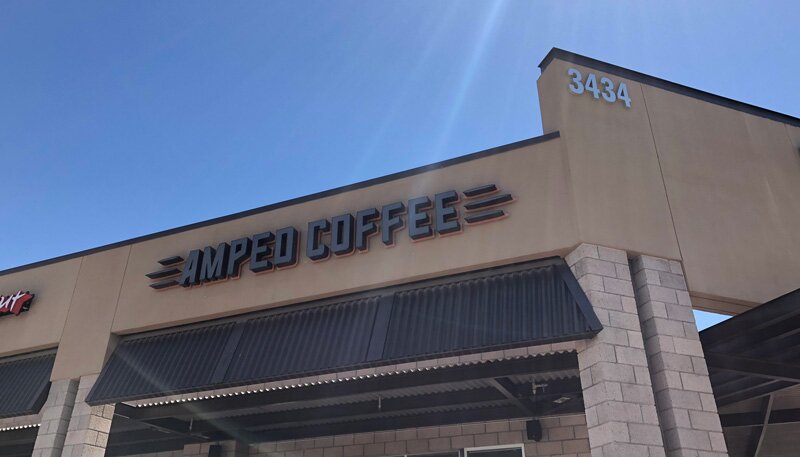 amped coffee company sign
