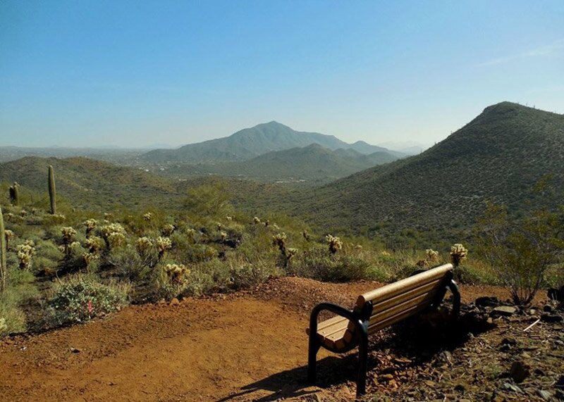 cave creek regional park view bench